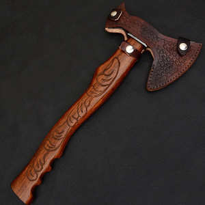 Tête de hache plate en acier Damas sur mesure Steel Craft International pour le camping, la chasse et le bushcraft avec garantie de 3 ans - Product Image 5