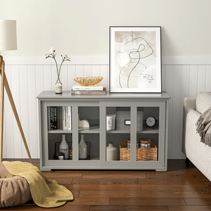 Buffet à portes coulissantes, armoire de rangement pratique pour l'affichage et la collection de vaisselle - Product Image 3