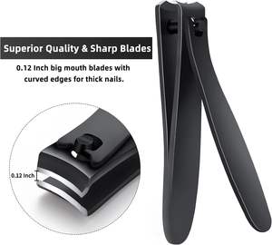 Juego de 2 Cortaúñas de Acero al Carbono de Alta Resistencia UBI, Nuevo Diseño, Apertura de Mandíbula Ancha para Uñas Encarnadas Gruesas, Logotipo Personalizado - Product Image 5