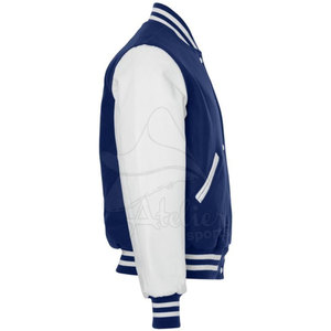 Latest Design Classic Patch <b>Covered</b> <b>Button</b> Men Leather Sleeve Letterman Jacket Embroidery Logo Men’s Baseball Varsity Jackets - Product Image 6