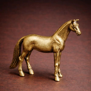 Centre de table élégant en laiton en forme de cheval, accent décoratif pour la maison, idéal pour la décoration festive et l'arrangement de table haut de gamme - Product Image 1