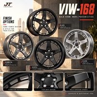 Jantes forgées 5 branches plates avec fentes de 18 à 22 pouces, finition noir satiné, en alliage 6061-T6 VIW-168 pour BMW, Audi, Mercedes-Benz