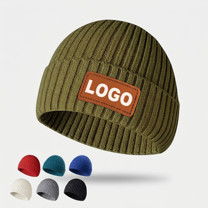 Gorros de Invierno de Punto Liso, Personalizados con Parche de Logotipo Bordado, Gorro Cálido y Moderno para Hombre y Mujer - Product Image 2