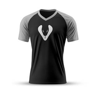 T-shirt d'entraînement personnalisé noir et gris, sublimation, séchage rapide, 100% coton, jersey de sport, gym, fitness, course à pied, vêtements de sport - Product Image 4