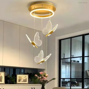 Lámparas de Techo Colgantes LED Modernas Minimalistas de Acrílico con Diseño de Mariposa, Personalizadas y Largas - Product Image 1