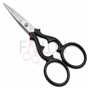 Ciseaux à broder bleus en acier inoxydable, ciseaux pour la mise en forme des sourcils, manche décoratif - Product Image 6
