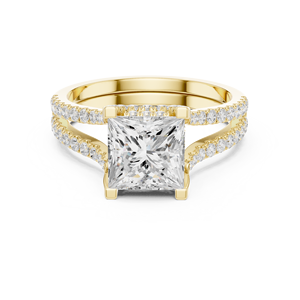 Anillos de Boda Clásicos de Dos Piezas, Oro Sólido de 14K, Diamante Cultivado en Laboratorio IGI de Corte Princesa de 1.5 CT, Regalo de Aniversario - Product Image 1