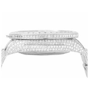 นาฬิกาข้อมือผู้ชายอัตโนมัติสุดหรูขายส่งยอดนิยม คุณภาพสูง สแตนเลสสตีล สไตล์วินเทจฮิปฮอป กระจกมอยส์ซาไนต์ - Product Image 4