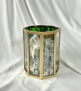 Decoración elegante para el hogar, candelabros con marco de Metal dorado de Navidad, farolillos de cristal de mercurio de colores intercambiables, vela de madera - Product Image 6