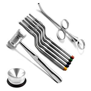 Kit de Cirugía de Implantes Dentales: Elevador de Seno, Osteótomo, Curetas Lucas, Martillo para Injerto Óseo, Set Reutilizable de Acero Inoxidable - Product Image 2