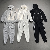 Vêtements de sport en molleton technique tendance, 80% coton, vêtements de sport pour la salle de sport et le fitness, molleton technique original NK, ensembles de survêtements d'entraînement pour hommes, ensemble deux pièces