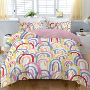 Set Copripiumino Rainbow Queen Size con 3 Pezzi (1 Copripiumino + 2 Federe 90x90) - Product Image 1