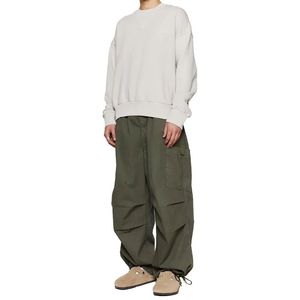 Pantalones Cargo de Paracaídas para Hombre, de Algodón Caqui, con Seis Bolsillos y Cierre de Botones, Estilo Holgado y Plisado en la Rodilla, Tendencia de Moda 2026 - Product Image 5