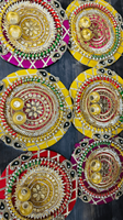 Nouveauté, plateau Gota Work Kumkum fait à la main avec deux petits porte-bols Diwali, plateau Rakhi faveur de mariage Thali Puja faveur