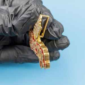 Colgante de letra personalizado de plata de ley 925 con engaste de corona, moissanita y esmalte, estilo Hip Hop, pasa el probador de diamantes - Product Image 5