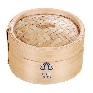 Panier vapeur en bambou à 2 couches de haute qualité, durable, avec couvercle en acier inoxydable intégré au verre, ustensile de cuisson vapeur sûr pour cuisinière à gaz - Product Image 1