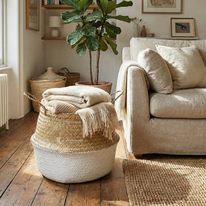 Cesta de mimbre marino, cesta plegable ecológica para plantas de interior, juguetes y ropa sucia, origen Vietnam - Product Image 4