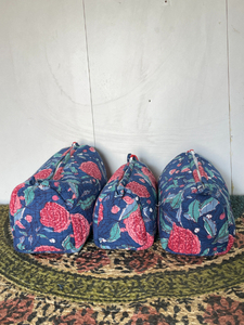 Set de Bolsas de Maquillaje Acolchadas de Algodón: Accesorios de Viaje con Estampado de Bloques - Product Image 3