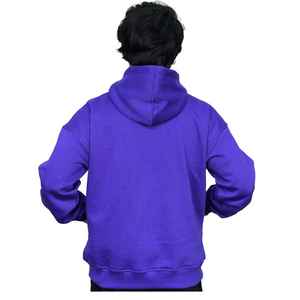 Sudadera con capucha para hombre de algodón y elastano, personalizada con estampado, tejida, con lavado vintage, morada, con cremallera completa, estilo oversize - Product Image 6