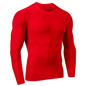 Chemise de compression à manches longues pour homme, rouge, 100% polyester, séchage rapide, pour l'entraînement BJJ Jiu Jitsu - Product Image 3