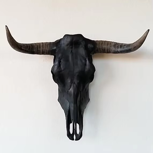 Estatua de Cabeza de Cabra Retro para Colgar en la Pared, Esqueleto de Cuerno, Material Orgánico Tallado, Ecológico, Estilo Europeo, Tamaño Personalizable - Product Image 1