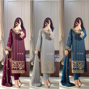 Kurtis de Seda Chinon con Palazzo y Bordado, Novedad en Ventas, con Latakan Elegante para Mujer, Uso Diario o de Oficina - Product Image 6