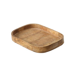 Plateaux en bois de manguier faits à la main de haute qualité plateau de service en bois de forme ovale fournitures de Restaurant et d'hôtel au prix de gros compétitif - Product Image 1
