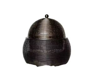 Bol de service de luxe en acier inoxydable pour fruits secs avec couvercle en dôme, récipient moderne pour bonbons et collations, plat de service pour buffet - Product Image 3