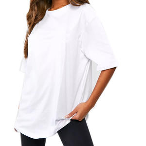 OEM Personnalisé Femmes Crop Top T Shirt 100% Coton Léger Blanc Sexy Femmes Fitness Crop Top TeesSummer Heavyweight Peigné Ensemble - Product Image 1