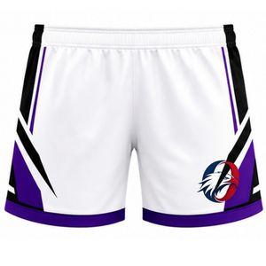 Shorts de volley-ball blancs élastiques pour sublimation – Bas de sport athlétiques pour équipes, tenue de performance et entraînement - Product Image 1