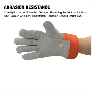 Gants de travail en PU orange, longueur poignet, avec manchette élastique, style uni, pour usage extérieur printemps-automne - Product Image 4