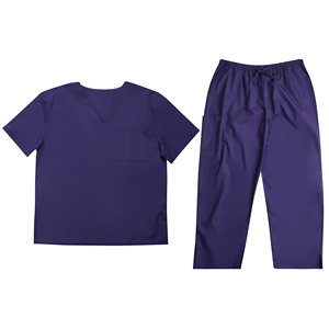 High quality V-Neck <b>Scrub</b> <b>Top</b> with Chest Pocket Unisex Hospital Uniform Short Sleeve <b>Scrub</b> <b>Tops</b> Most selling product - Product Image 3
