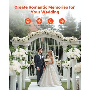 10 Pezzi Rose Bianche Artificiali da 45 cm di Diametro per Centrotavola Matrimoniali, Composizioni Floreali, Bouquet di Fiori Finti Perfetti - Product Image 6