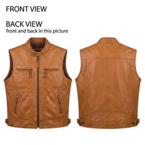 High Quality <b>Men's</b> Casual Canvas Leather <b>Vest</b> Winter Breathable Quick Dry Windproof Horn Button V-neck Comfortable Portable - Product Image 5