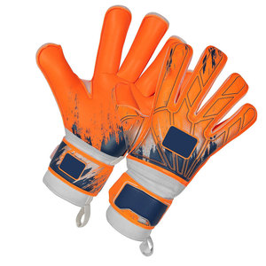 Football Goalkeeper Gloves <b>Full</b> Finger Orange Gray Non <b>Slip</b> Hook And Loop Closure Unisex Breathable Protective - Product Image 3