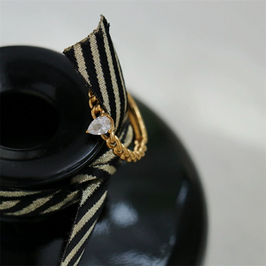 Vintage <b>Jade</b> Gemstone <b>Ring</b> Chain Style 18K Gold Plated Women's - Product Image 1