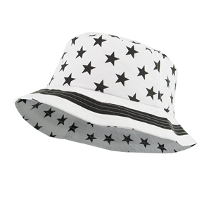 Chapeau bob en coton blanc à imprimé étoiles, pour la protection solaire en plein air, voyage, plage, pêche, décontracté, unisexe, à la mode - Product Image 1