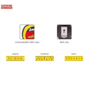 ตลับสายวัด ABS สำหรับงานหนัก, เทปวัดความยาว3เมตรทำจากเหล็กพร้อมเคสที่แตกหักและคลิปสายพานเสริมสำหรับงานก่อสร้าง - Product Image 4