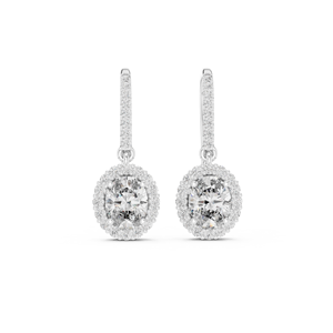 Pendientes de Moissanita con Corte Brillante Redondo y Engaste de Garra, Joyería de Lujo para Bodas de Mujer - Product Image 2