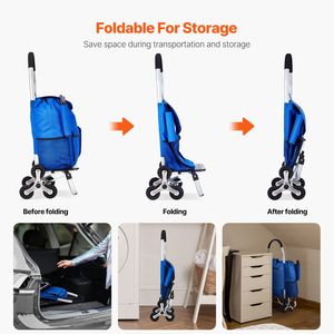 Carrello spesa pieghevole a 6 ruote con funzione di salita scale - Capacità 36L - Product Image 3