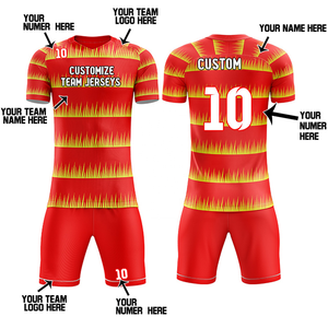 ชุดฟุตบอลผู้ชาย 100% โพลีเอสเตอร์ ระบายอากาศได้ดี น้ำหนักเบา กางเกงขาสั้น เสื้อแขนสั้น ชุดแข่งฟุตบอล ชุดฝึกซ้อม - Product Image 3