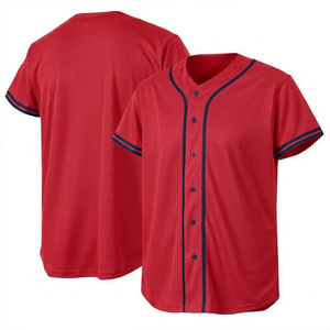 เสื้อเบสบอลผู้ชาย ผ้าโพลีเอสเตอร์ 100% พิมพ์ลายแบบซับลิเมชั่น ชื่อผู้เล่น ป้องกันแบคทีเรีย ระบายอากาศได้ดี คอวี แขนสั้น แบบเต็มตัว - Product Image 1