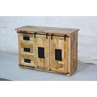 Buffet moderne en bois de manguier massif de style industriel multi-tiroirs Jupiter portes coulissantes meubles de maison pour cuisine salon