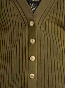 Cardigan en tricot côtelé vert olive à manches longues, boutonné devant, couleur unie, pull d'automne pour homme - Product Image 4