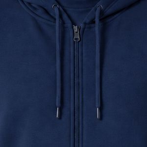 Navy Blue Full <b>Zip</b> Hooded Sweatshirt Long Sleeve Casual <b>Hoodie</b> with Drawstring and Front Side <b>Pockets</b> - Product Image 6