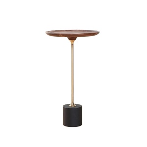 Customized <b>Side</b> <b>Table</b> with Carbon Steel Base Wood <b>Top</b> <b>Side</b> <b>Table</b> for Living Room Drink <b>Tables</b> with <b>Marble</b> Based - Product Image 1