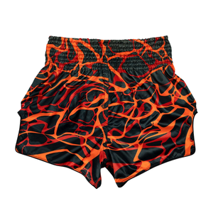 Pantalones Cortos de Muay Thai Naranja y Negro, Pantalones Cortos de Artes Marciales, Pantalones Cortos de Entrenamiento con Cintura Elástica para Boxeo y Kickboxing - Product Image 2