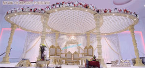 การตกแต่งที่ยิ่งใหญ่ของการแต่งงานของชาวอินเดียนอร์ธานับเสาคู่ทำจากวัสดุเส้นใย USA - Product Image 3