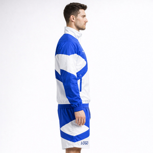 Ensemble deux pièces personnalisé pour homme 2026 : Survêtement coupe-vent avec short et veste, réfléchissant, en nylon, avec fermeture éclair - Product Image 3