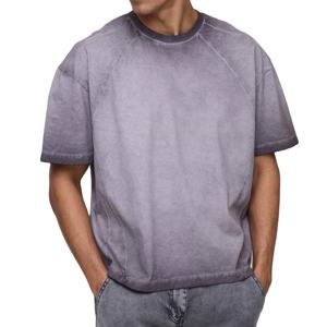 Camisetas de Diseño Personalizado para Hombre, 100% Algodón, Cuello Redondo, Calidad Premium, Estilo Casual, Camisetas Lisas con Efecto Desgastado para Hombre - Product Image 1